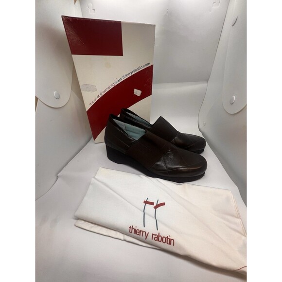 Thierry Rabiton Leasuure Women’s Mid Wedge Slip On Brown Leather 37 Comfort - Picture 16 of 16